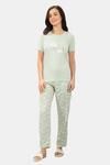 Amante Full Length Pyjama Bottom - Seafoam Green Floral Print — thumbnail 5